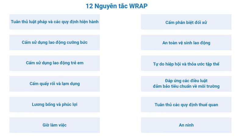 12 nguyên tắc cốt lõi của tiêu chuẩn WRAP